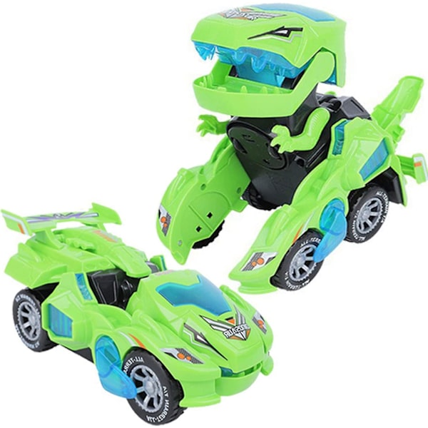 Heytea Deform Dinosaur Legetøj Til Drenge Piger, 2 I 1 Dinosaur Legetøjsbiler Til Børn, Transformerende Dinosaur Led Bil Med Musik, Automatisk Dino Transformers T