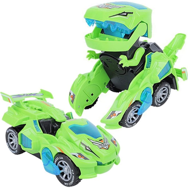 Heytea Deform Dinosaur Toys For Boys Girls, 2 In 1 Dinosaur Toy Cars For Kids, Transforming Dinosaur Led Car With Music, Automatic Dino Transformers T