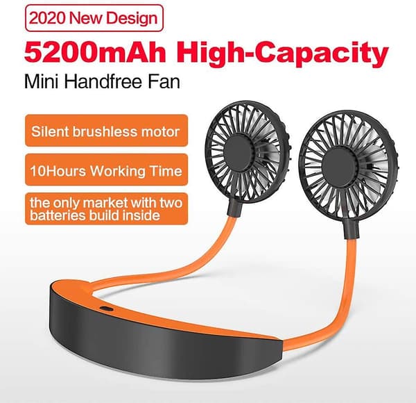 Mini USB-fläkt Bärbar Fläkt Handsfree Halsfläkt Med Aromaterapi Design
