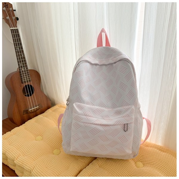 2024 Uusi painettu kevyt reppu College Girl Junior High School Double Backpack Koululaukku Suurikapasiteetti reppu light pink