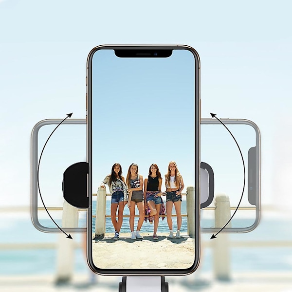 Mimigo Tripod Selfie-keppi Vaakasuora Ja Pysty Teline Bluetooth Selfie-keppi Ruostumaton Teräs Kulma Säädettävissä Kädet Vapaat Orange