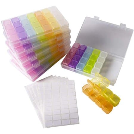 6-pakks 28-roms Diamantmaleriboks Organizer 5D Diamantmaleri Tilbehør Diamant Organizer