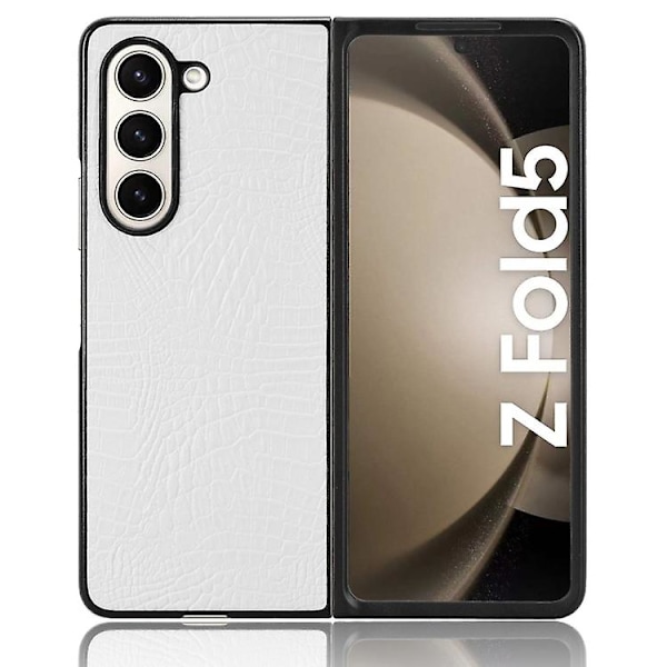 Bakskydd för Samsung Galaxy Z Fold5 med krokodilstruktur White