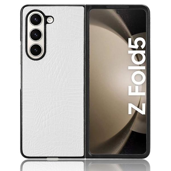 Tilbakedeksel for Samsung Galaxy Z Fold5 med krokodille-tekstur White