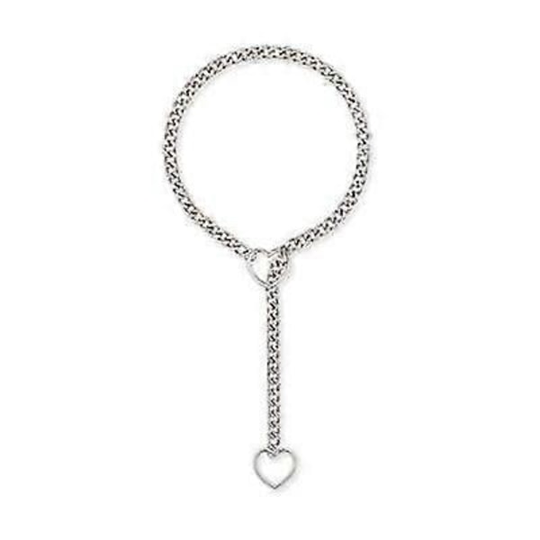 Love Shackles Halskæde - Håndlavet, Hjerte Slip Kæde Halskæde silver heart shaped