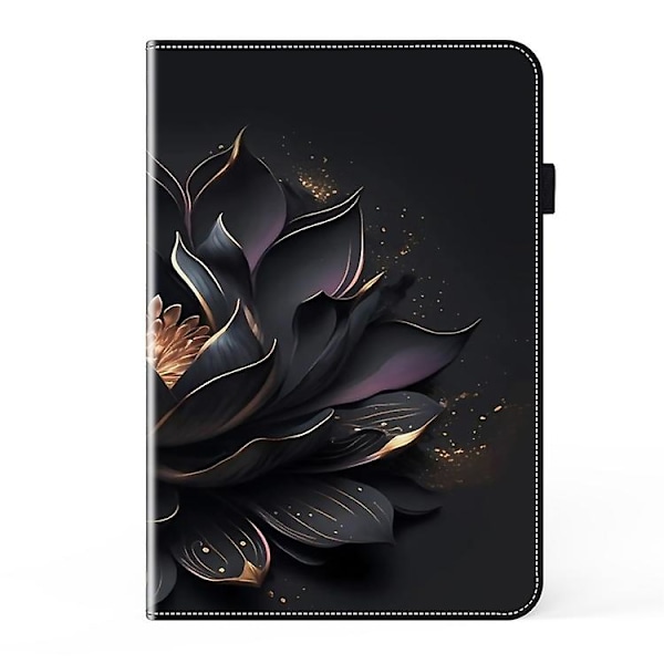 Kristalltexturerat Läderfodral för Samsung Galaxy Tab S7/s8/s9/s9 Fe Purple Lotus