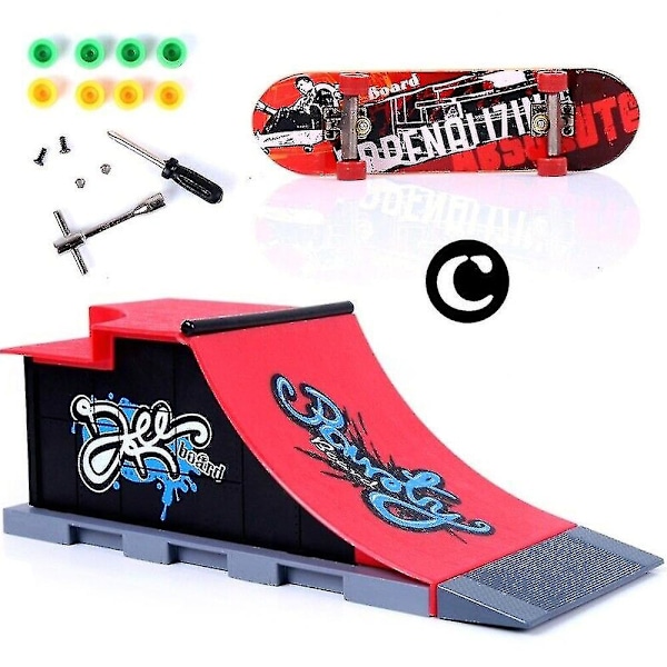 Mini Finger Skateboard Park Kit Skateboard Venue Kombination Skatepark Rampe C