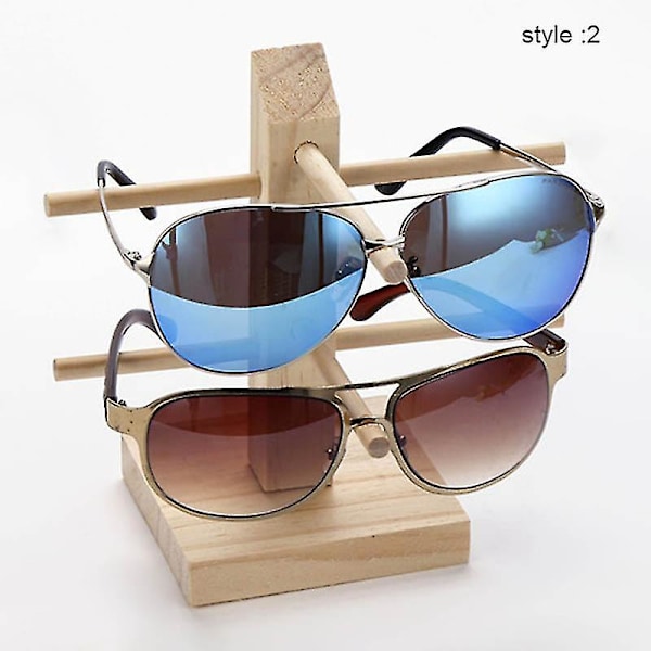 Mimigo 1 stk Træ Solbrille Display Stativ Hylde Træ Holdbar Briller Vis Stativ Holder 2