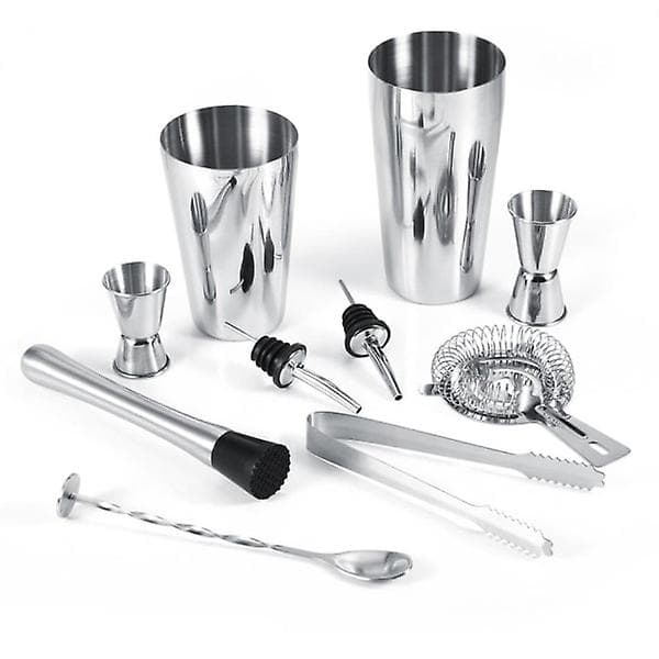 10-delad Cocktailset, Barset, Shaker 700ml - Rostfritt Stål Silver