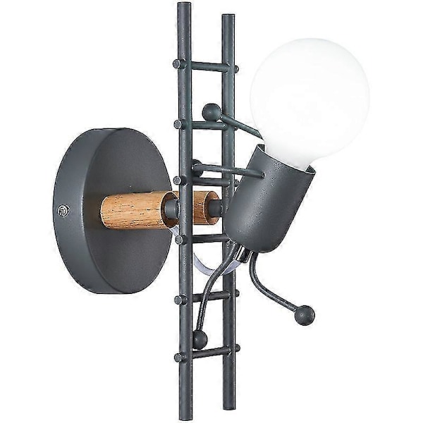 Menneskelignende væglampe Kreativ Indendørs væglampe Lys Stearinlys Moderne Art Deco Max 60w E27 Sockel Jernbeslag Til Børneværelse, Soveværelse, Stue, Trappe white