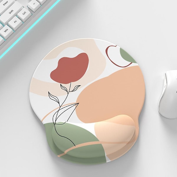 Musmatta handledsstöd, med halkfri gummibotten Ergonomisk musmatta med handledsstöd, bekväm datormusmatta för bärbar dator, smärtlindring Mus H