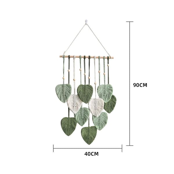 Blad Macrame Vägg Hängande Boho Rum Heminredning Vävda Estetiska Väggbonader Hem Rum Bröllop Deko