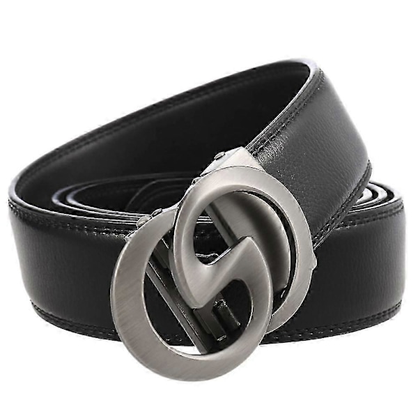 Luksus Vintage GG Belte H Spenne Menn Kvinner Ekte Lær Kjole Stropp Dobbel G Belte Dumb gun sweep buckle + black belt 110cm-130cm