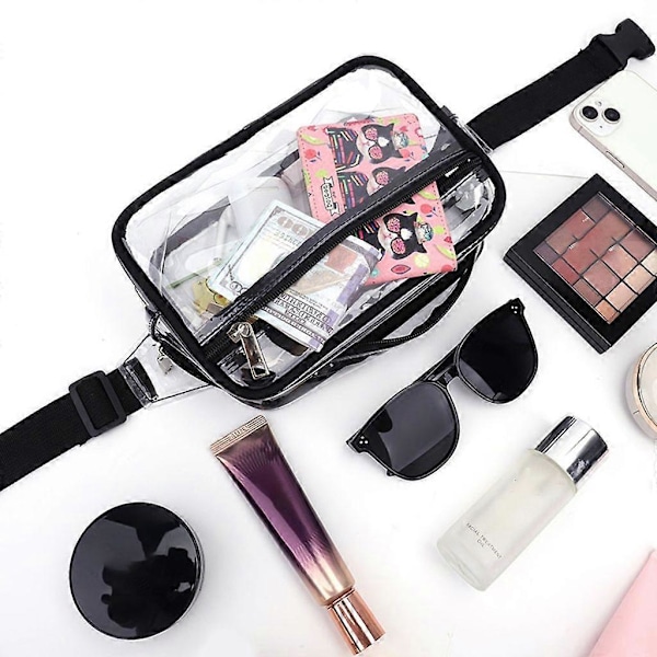 Genomskinlig PVC-väska Transparent Strandväska Crossbody-väska Midjeväska Konsertväska white