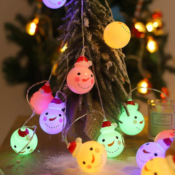 LED Snemand Lys LED Garland Lysstreng Julepynt Til Hjemmet Colorful