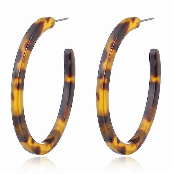 Klassiske C-formede øredobber Retro Leopard Runde Hoop Øredobber Smykker For Dating Leopard print