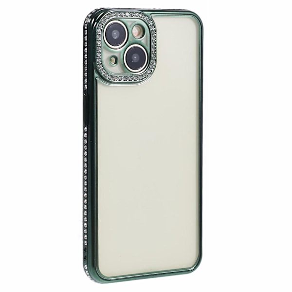 Beskyttende deksel med rhinestones til iPhone 14 - TPU-slank telefondeksel Midnight Green