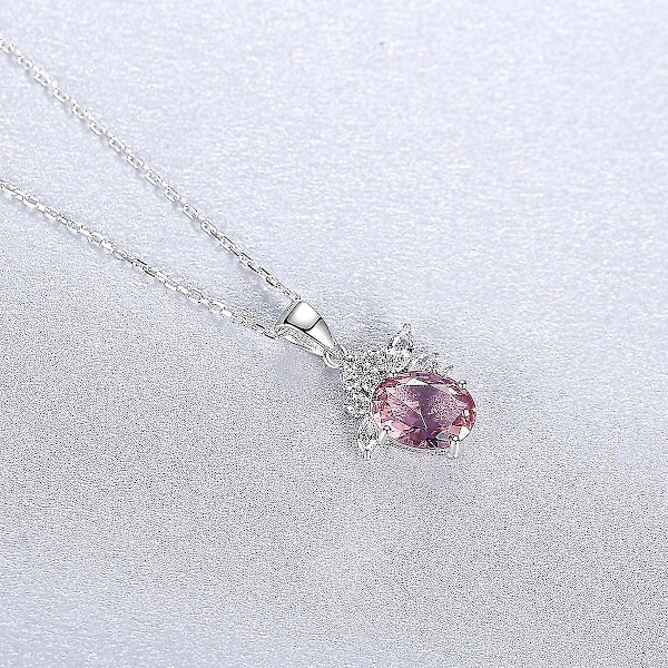 925 Sterling Silver Morganit Hänge Smycke Gemstone Födelsedagspresent För Kvinnor