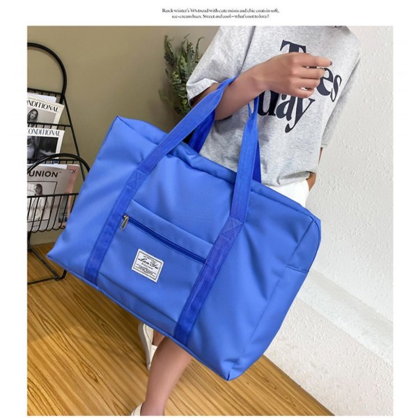 Håndbagage med stor kapacitet, rejsetaske til korte afstande, opbevaringstaske, gymnastiktaske, der kan pakkes sammen til kvinder og mænd Blå