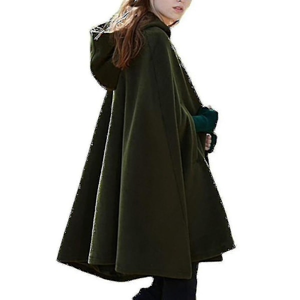 Women Hooded Cloak Cape Poncho Coat Jacket Baggy Casual Outwear