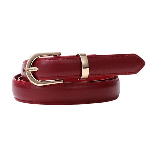 Kvinnors midjebälte, figursydd, enfärgad, spänne i legering, justerbart, i konstläder, accessoarer till damkläder Wine Red
