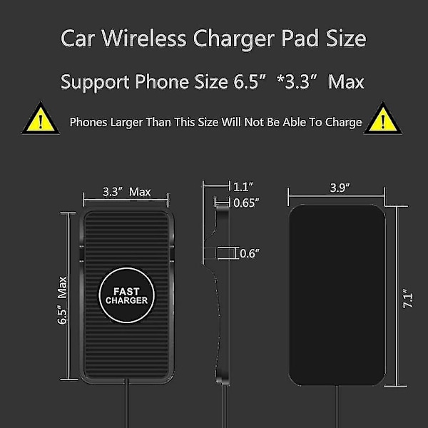 Trådløs Bil Lader Pute Lading Matte 15w Stativ Holder For 13 12 11 8 Plus X For Galaxy S21 S20 S10