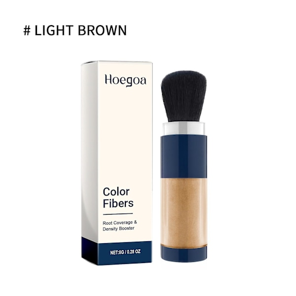 Supersize Color Fibers with Refill Set - Värillinen hiusrajan puuteri, hiusten tiivistyspuuterisarja, täyttää ohuet hiukset välittömästi Light Brown