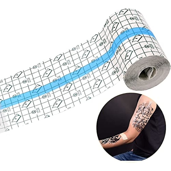 Tatuoinnin jälkihoitoon tarkoitettu vedenpitävä side 15 cm x 1 m läpinäkyvä kalvosidos toinen iho parantava suojaava läpinäkyvä liima side tatuoinnin jälkihoitoon