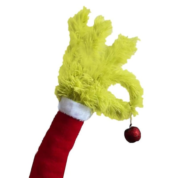 Julealvearmdekorasjoner Furry Lovely Green Thief Doll Arm Ornament Holder For Xmas Tree Home Party Decor Accessories