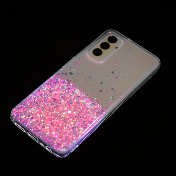 For Samsung Galaxy A05s 4G Luminous Phone Cover Epoxy Glitter Sparkle TPU Phone Case Pink