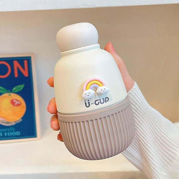 250ml Mini Kawaii Termos i Rustfrit Stål til Skole, Kontor, Termiske Kopper til Kvinder, Gave Grey