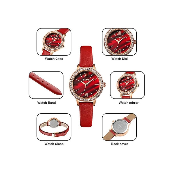 Analog Round Waterproof Wrist Watch With Leather Strap W1711-b