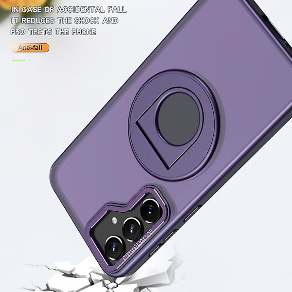 Magnetisk roterende ringholder til mobiltelefon til Samsung Galaxy S22+ 5g Purple