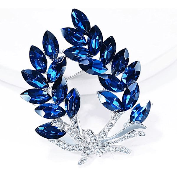 Artificiell Kristall Zinnia Bukett Brosch Elegant Och Glittrande Modeaccessoar För Kvinnor Och Flickor(blå)