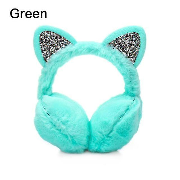 Mjuka Plysch Öronvärmare Unisex Vinter Varma Öronmuffar Utomhus Kallsäkerhet Öronmuffar B Green