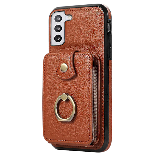 For Samsung Galaxy S23+ Etui Rfid Blokkering Mobiltelefon Deksel Stativ Tpu+pu Lærskall Brown