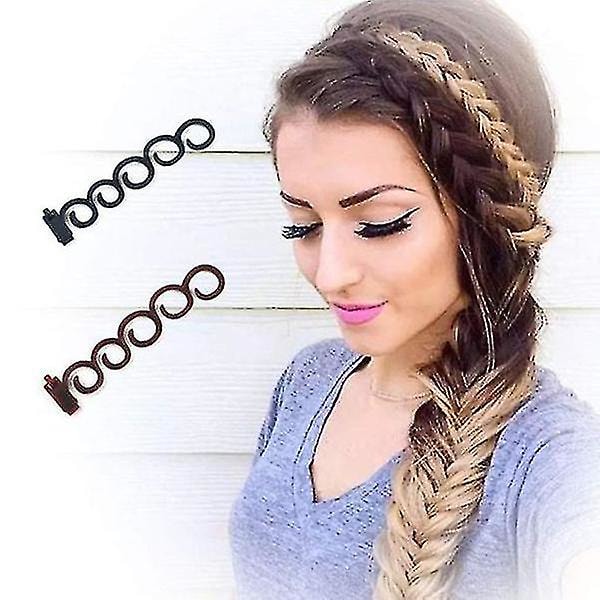 2 stk. Hårstyling Fletning Værktøjer Klip Stick Twist Hår Fletning Hårpleje Sæt A
