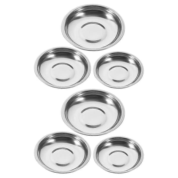 6 stk. metalskåle til saucer, dyppeskåle i rustfrit stål, tallerken til chiliolie