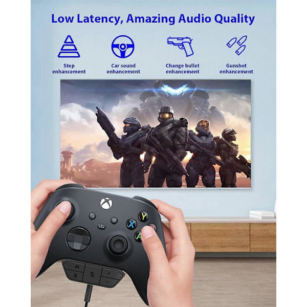 Stereo Headset Adapter for Xbox One, Xbox Headset Adapter, Xbox One Headset Adapter, Juster Lydbalanse