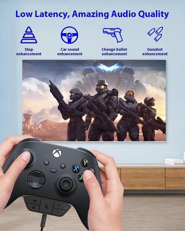 Stereo Headset Adapter til Xbox One, Xbox Headset Adapter, Xbox One Headset Adapter, Juster Lydbalance