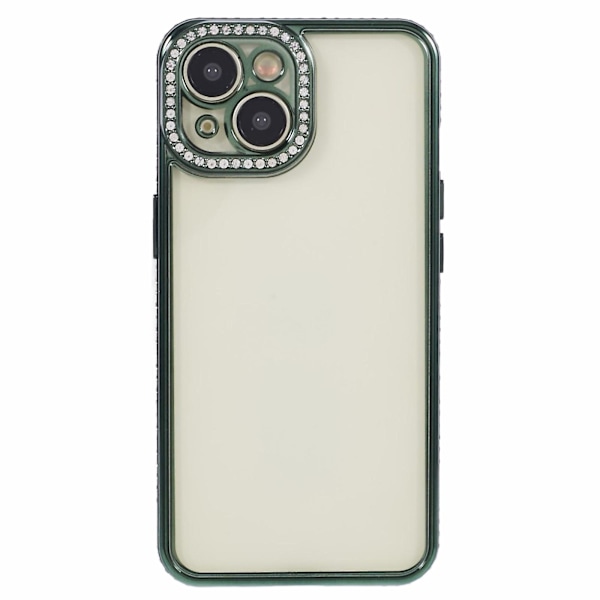 Beskyttende deksel med rhinestones til iPhone 14 - TPU-slank telefondeksel Midnight Green