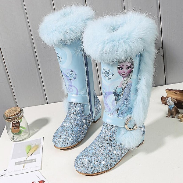 Elsa Princess Kids Winter Frozen Boots 26 Pink
