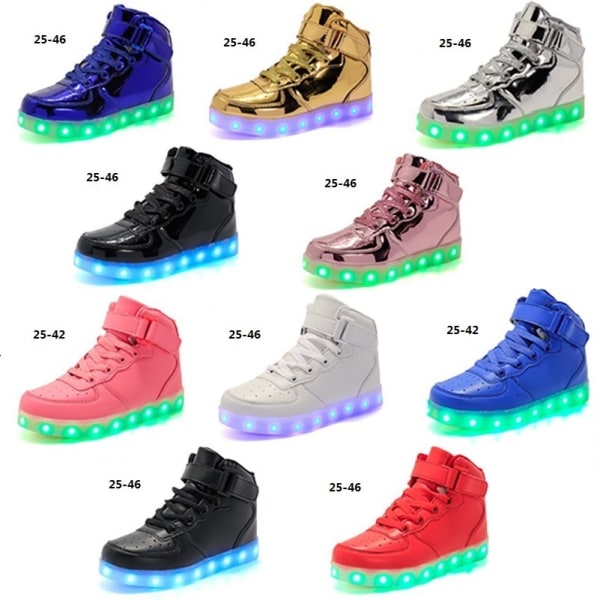 Children's LED light-emitting shoes, student sports sneakers 30 gold