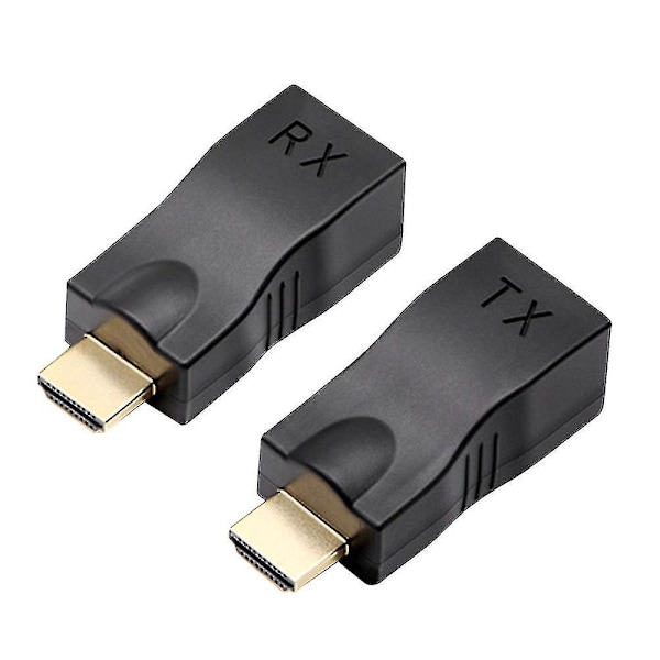 HDMI-forlænger, HDMI til RJ45 1080p LAN Netværk HDMI-udvidelse op til 30m over Cat5e/6 UTP LAN Ethernet-kabel Blue