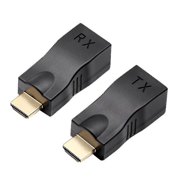 HDMI-forlenger, HDMI til RJ45 1080p LAN nettverk HDMI-utvidelse opptil 30m over Cat5e/6 UTP LAN Ethernet-kabel Blue