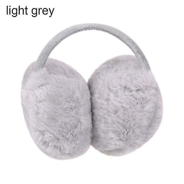 Mjuka Plysch Öronvärmare Unisex Vinter Varma Öronmuffar Utomhus Kallsäkerhet Öronmuffar E Light gray
