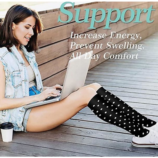 Casual sports compression socks, outdoor long compression socks for men and women L XL set12