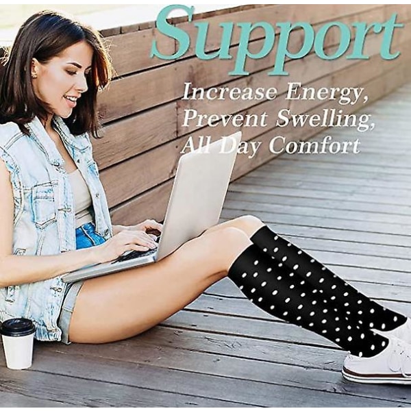 Casual sports compression socks, outdoor long compression socks for men and women L XL set5