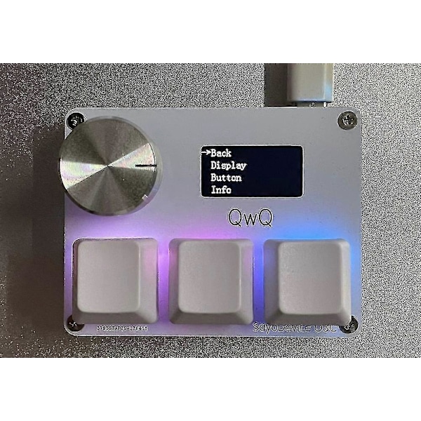 Sayodevice Osu O3c Snabbavtryck Hall-brytare Magnetiska Linjära Brytare Tangentbord Med Knapp Och Skärm, Kopiera Klistra In, Snabbkommando, Makro Hotswap Mini Tangentbord 3 key white