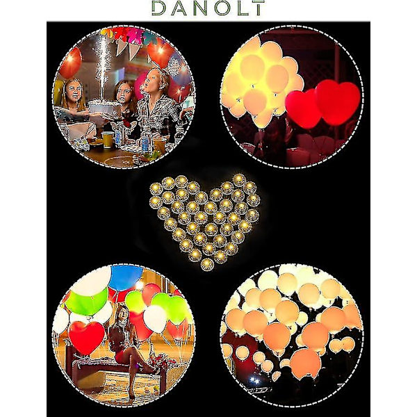 100 stk. LED Mini Ballonlys, Små Ballonlys, Glitter Hårspænde Tilbehør, Velegnet Til Julepynt